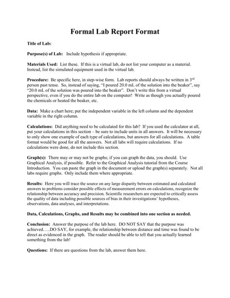 discussion example lab report|formal lab report examples.